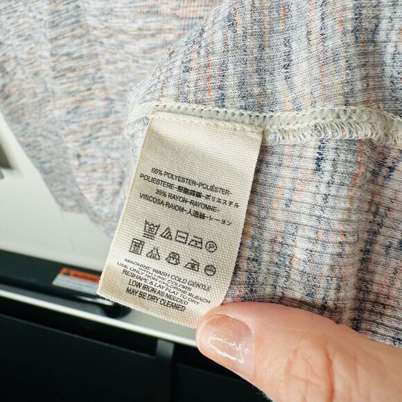 We The Free Ivory Multi-Color Long Sleeve Open Back Turtleneck Tunic Medium - Picture 11 of 15